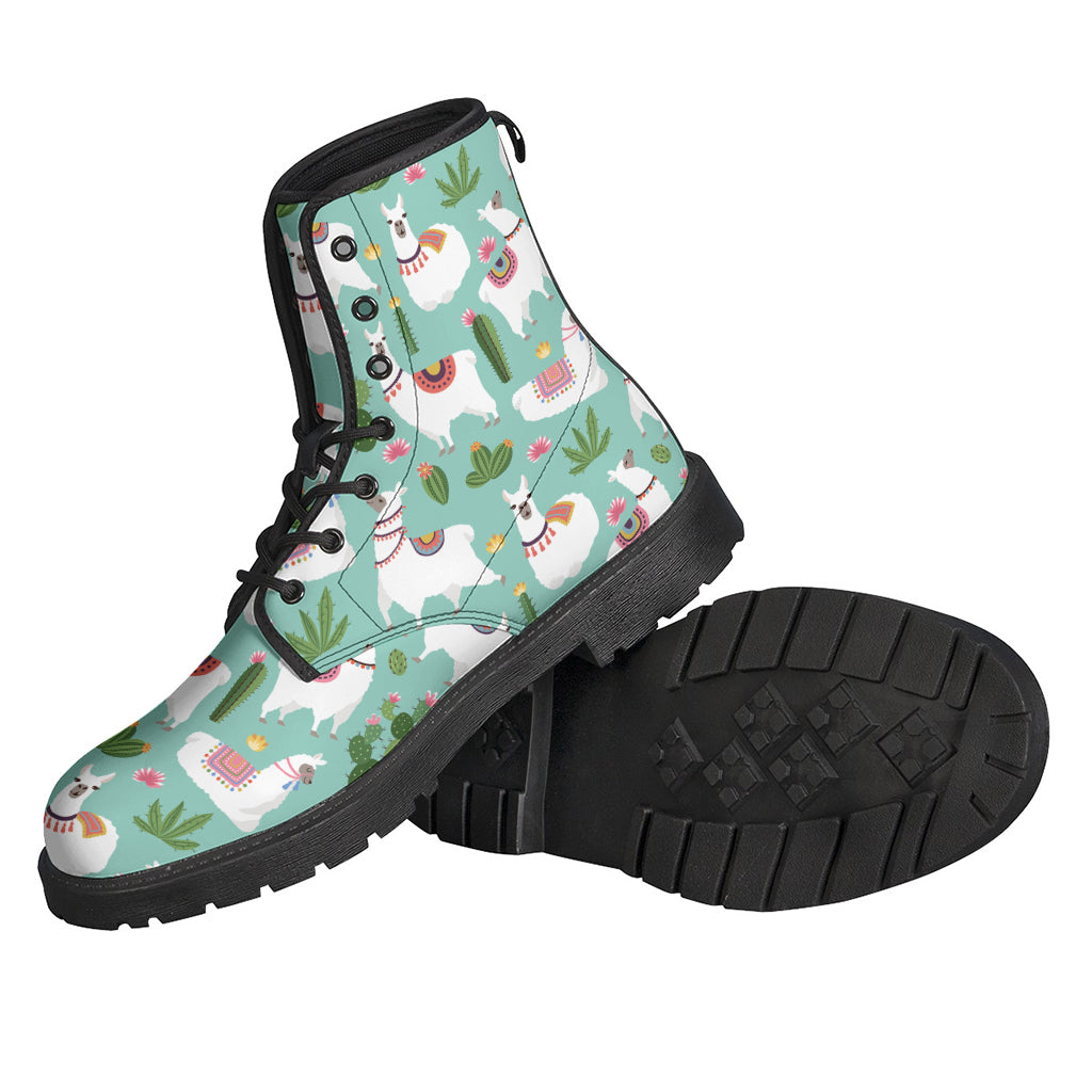 Cute Cactus And Llama Pattern Print Backpack