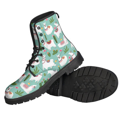Cute Cactus And Llama Pattern Print Backpack