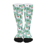 Cute Cactus And Llama Pattern Print Long Socks