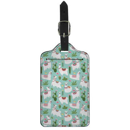 Cute Cactus And Llama Pattern Print Luggage Tag