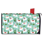 Cute Cactus And Llama Pattern Print Mailbox Cover