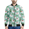 Cute Cactus And Llama Pattern Print Men's Bomber Jacket