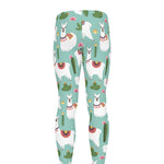 Cute Cactus And Llama Pattern Print Men's leggings