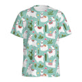 Cute Cactus And Llama Pattern Print Men's Athletic T-Shirt