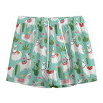Cute Cactus And Llama Pattern Print Mesh Shorts