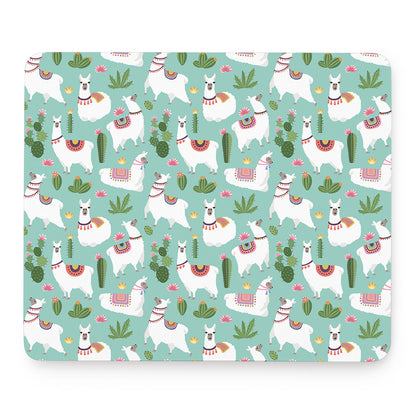 Cute Cactus And Llama Pattern Print Mouse Pad