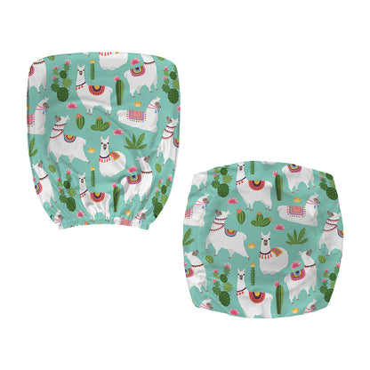 Cute Cactus And Llama Pattern Print Office Chair Cover