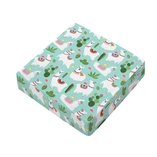 Cute Cactus And Llama Pattern Print Outdoor Seat Cushion Cover