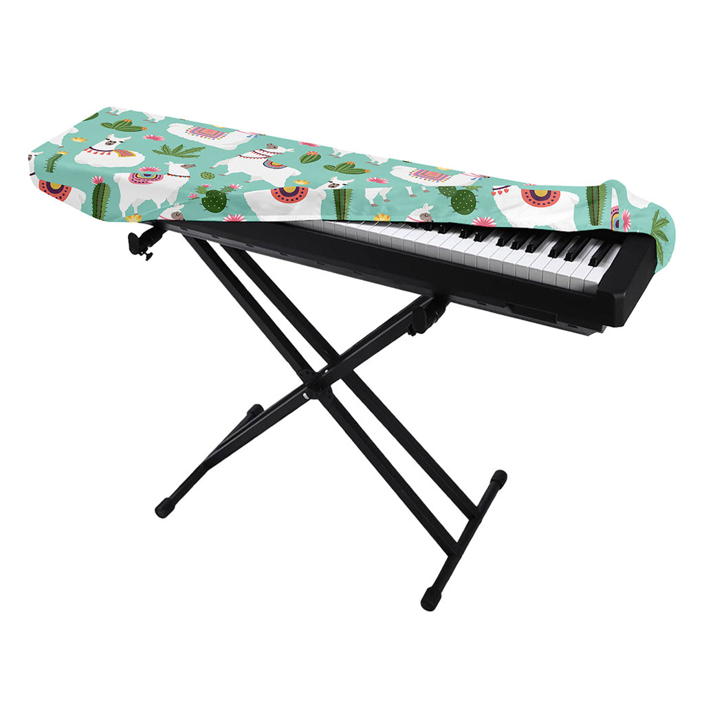 Cute Cactus And Llama Pattern Print Piano Keyboard Cover