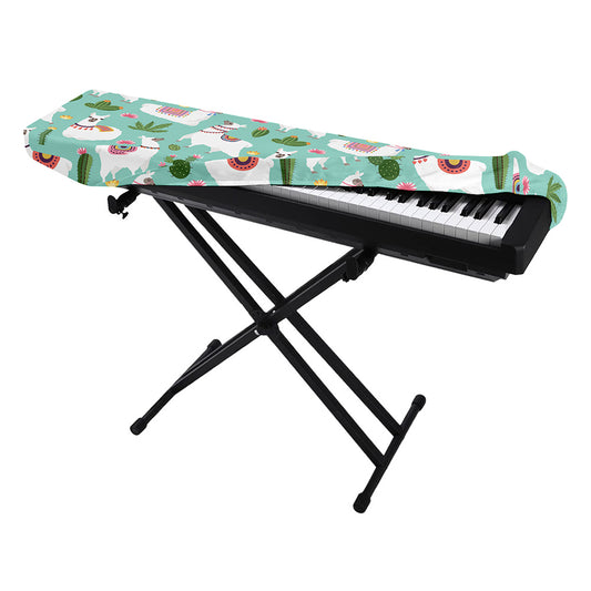 Cute Cactus And Llama Pattern Print Piano Keyboard Cover