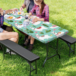 Cute Cactus And Llama Pattern Print Picnic Table Cover