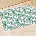 Cute Cactus And Llama Pattern Print Polyester Doormat