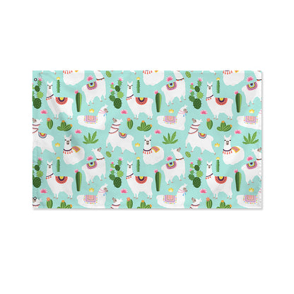 Cute Cactus And Llama Pattern Print Polyester Flag