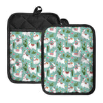 Cute Cactus And Llama Pattern Print Pot Holders With Pocket