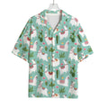 Cute Cactus And Llama Pattern Print Rayon Hawaiian Shirt