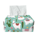 Cute Cactus And Llama Pattern Print Rectangle Tissue Box Cover