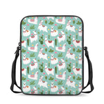 Cute Cactus And Llama Pattern Print Rectangular Crossbody Bag