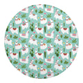 Cute Cactus And Llama Pattern Print Round Blanket