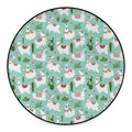 Cute Cactus And Llama Pattern Print Round Floor Mat