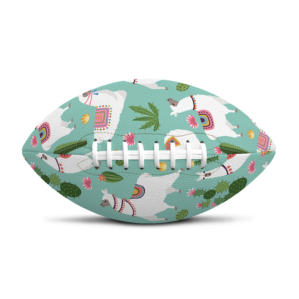 Cute Cactus And Llama Pattern Print Rugby Ball