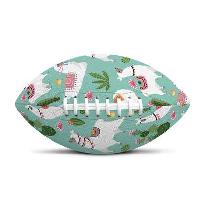 Cute Cactus And Llama Pattern Print Rugby Ball