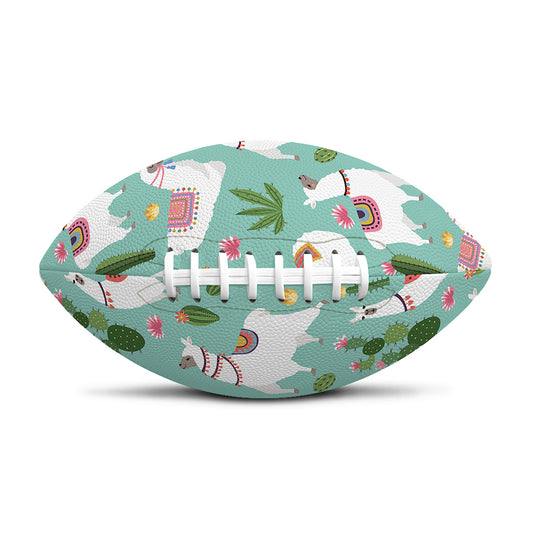 Cute Cactus And Llama Pattern Print Rugby Ball