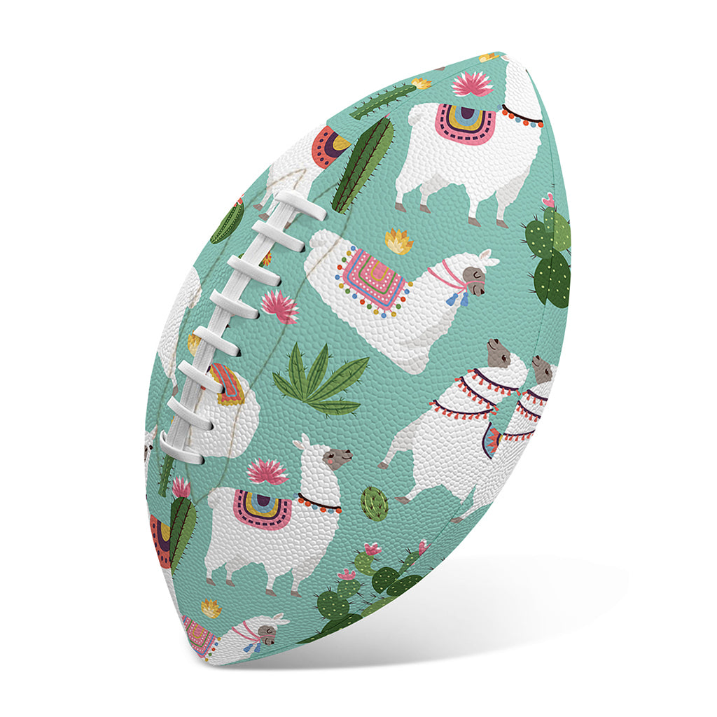 Cute Cactus And Llama Pattern Print Rugby Ball