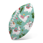 Cute Cactus And Llama Pattern Print Rugby Ball