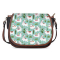 Cute Cactus And Llama Pattern Print Saddle Bag