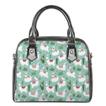 Cute Cactus And Llama Pattern Print Shoulder Handbag