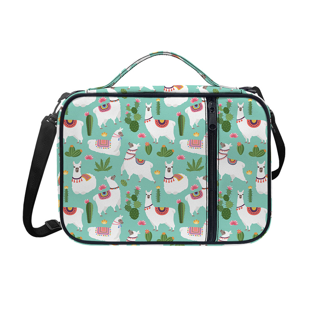 Cute Cactus And Llama Pattern Print Shoulder Strap Bible Bag