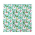 Cute Cactus And Llama Pattern Print Silk Bandana