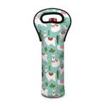 Cute Cactus And Llama Pattern Print Single Neoprene Wine Tote