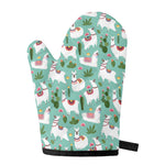 Cute Cactus And Llama Pattern Print Single Oven Mitt