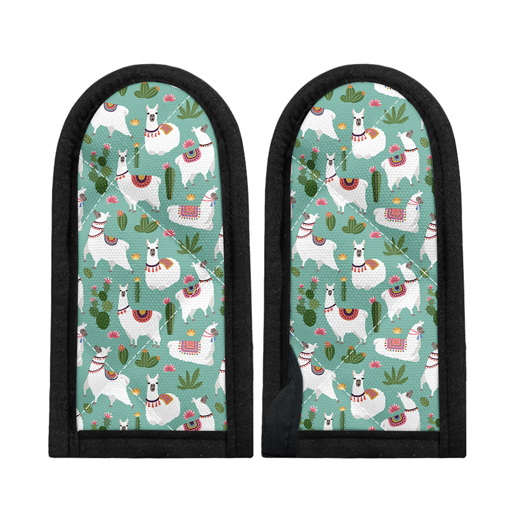 Cute Cactus And Llama Pattern Print Skillet Handle Cover