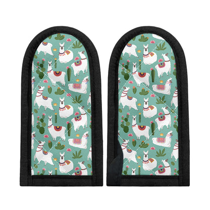Cute Cactus And Llama Pattern Print Skillet Handle Cover