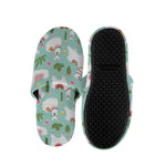 Cute Cactus And Llama Pattern Print Slippers