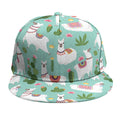 Cute Cactus And Llama Pattern Print Snapback Cap
