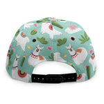 Cute Cactus And Llama Pattern Print Snapback Cap