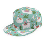 Cute Cactus And Llama Pattern Print Snapback Cap