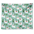 Cute Cactus And Llama Pattern Print Tapestry