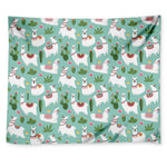 Cute Cactus And Llama Pattern Print Tapestry