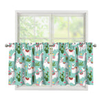 Cute Cactus And Llama Pattern Print Tier Curtains