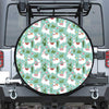 Cute Cactus And Llama Pattern Print Tire Cover