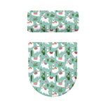 Cute Cactus And Llama Pattern Print Toilet Lid And Tank Cover Set