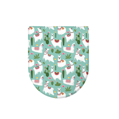 Cute Cactus And Llama Pattern Print Toilet Lid Cover