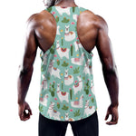 Cute Cactus And Llama Pattern Print Training Tank Top