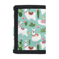 Cute Cactus And Llama Pattern Print Trifold Wallet