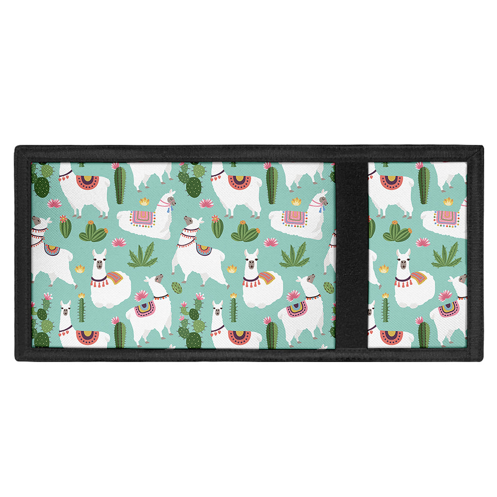 Cute Cactus And Llama Pattern Print Trifold Wallet
