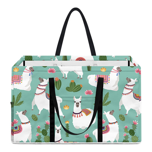 Cute Cactus And Llama Pattern Print Utility Tote Bag